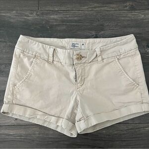 American Eagle tan shorts with eagle embroidery